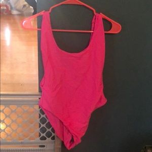 Neon pink swimsuit aerie size large